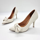 Vizzano 1184-1183 Pointy Toe Pump in Off White Napa