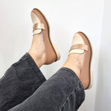 Beira Rio 4170-423 Round Toe Loafer Flat in Nude/Cream/Rose Gold