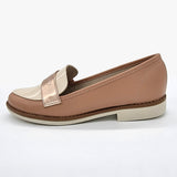 Beira Rio 4170-423 Round Toe Loafer Flat in Nude/Cream/Rose Gold