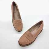 Beira Rio 4174-436 Round Toe Wedged Loafer Flat in Nude