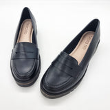 Beira Rio 4174-436 Round Toe Wedged Loafer Flat in Black