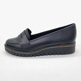 Beira Rio 4174-436 Round Toe Wedged Loafer Flat in Black