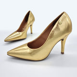 Vizzano 1184-1501 Pointy Toe Pump in Golden Metallic Napa