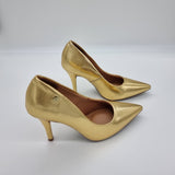 Vizzano 1184-1501 Pointy Toe Pump in Golden Metallic Napa