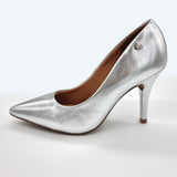 Vizzano 1184-1501 Pointy Toe Pump in Silver Metallic Napa