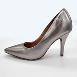 Vizzano 1184-1501 Pointy Toe Pump in Graphite Metallic Napa