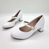 Beira Rio 4777-475 Low Heel Mary-Jane Pump in White Napa