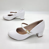 Beira Rio 4777-475 Low Heel Mary-Jane Pump in White Napa