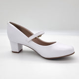 Beira Rio 4777-475 Low Heel Mary-Jane Pump in White Napa