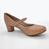 Beira Rio 4777-475 Low Heel Mary-Jane Pump in Nude Napa