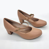 Beira Rio 4777-475 Low Heel Mary-Jane Pump in Nude Napa