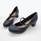 Beira Rio 4777-475 Low Heel Mary-Jane Pump in Black Napa