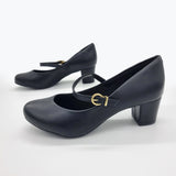 Beira Rio 4777-475 Low Heel Mary-Jane Pump in Black Napa