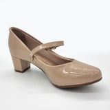 Beira Rio 4777-475 Low Heel Mary-Jane Pump in Beige Patent