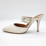 Vizzano 1184-1189 Pointy Toe Mule Pump in Off White