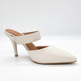 Vizzano 1184-1189 Pointy Toe Mule Pump in Off White