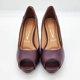 Vizzano 1840-300 Mid Heel Peeptoe Pump in Wine Napa