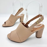 Vizzano 6262-456 Block Heel Slingback Mule in Beige