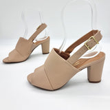 Vizzano 6262-456 Block Heel Slingback Mule in Beige