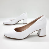 Beira Rio 4314-100 Block Heel Pump in White Napa