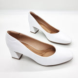 Beira Rio 4314-100 Block Heel Pump in White Napa