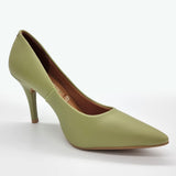 Vizzano 1184-1101 Pointy Toe Pump in Moss Green Napa