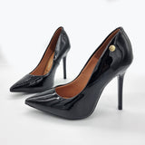 Vizzano 1421-100 Pointy Toe Stiletto Pump in Black Patent