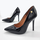 Vizzano 1421-100 Pointy Toe Stiletto Pump in Black Patent