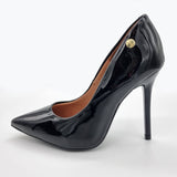 Vizzano 1421-100 Pointy Toe Stiletto Pump in Black Patent