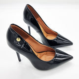 Vizzano 1421-100 Pointy Toe Stiletto Pump in Black Patent