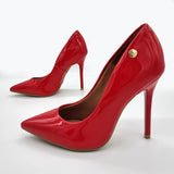 Vizzano 1421-100 Pointy Toe Stiletto Pump in Red Patent