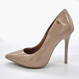 Vizzano 1421-100 Pointy Toe Stiletto Pump in Beige Patent