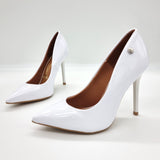 Vizzano 1421-100 Pointy Toe Stiletto Pump in White Patent