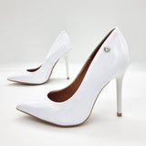 Vizzano 1421-100 Pointy Toe Stiletto Pump in White Patent