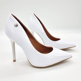 Vizzano 1421-100 Pointy Toe Stiletto Pump in White Patent