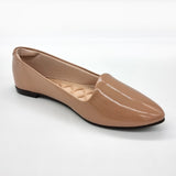 Moleca 5635-816 Pointy Toe Loafer Flat in Nude Patent