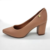 Vizzano 1290-500 Pointy Toe Block Heel Pump in Nude Napa