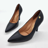 Vizzano 1184-1601 Pointy Toe Pump in Black Napa