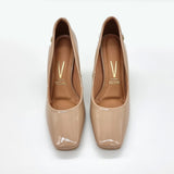 Vizzano 1428-100 Block Heel Pump in Beige Patent