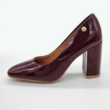 Vizzano 1428-100 Block Heel Pump in Wine Patent