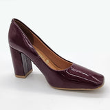 Vizzano 1428-100 Block Heel Pump in Wine Patent