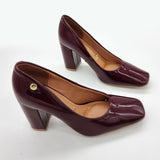 Vizzano 1428-100 Block Heel Pump in Wine Patent