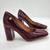 Vizzano 1428-100 Block Heel Pump in Wine Patent