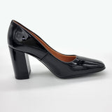 Vizzano 1428-100 Block Heel Pump in Black Patent