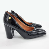 Vizzano 1428-100 Block Heel Pump in Black Patent