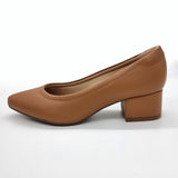 Modare 7340-123 Block Heel Pointy Toe Pump in Camel Napa