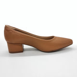 Modare 7340-123 Block Heel Pointy Toe Pump in Camel Napa