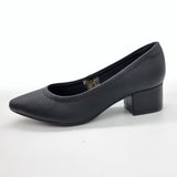 Modare 7340-123 Block Heel Pointy Toe Pump in Black Napa