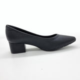 Modare 7340-123 Block Heel Pointy Toe Pump in Black Napa