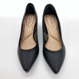 Modare 7340-123 Block Heel Pointy Toe Pump in Black Napa